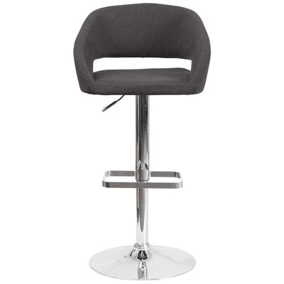 Tabouret de bar moderne rembourré à hauteur réglable avec dossier arrondi