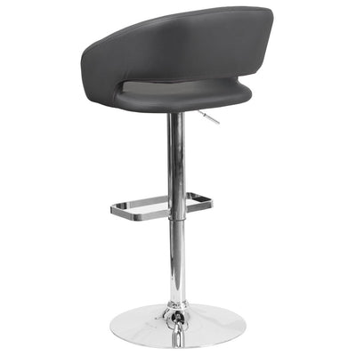 Tabouret de bar moderne rembourré à hauteur réglable avec dossier arrondi