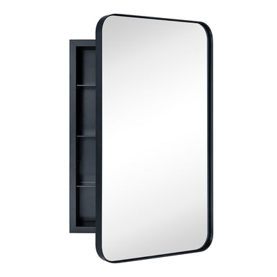 Armoire à pharmacie encastrée TEHOME WH avec miroir et étagères réglables