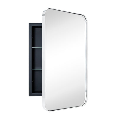 Armoire à pharmacie encastrée TEHOME WH avec miroir et étagères réglables