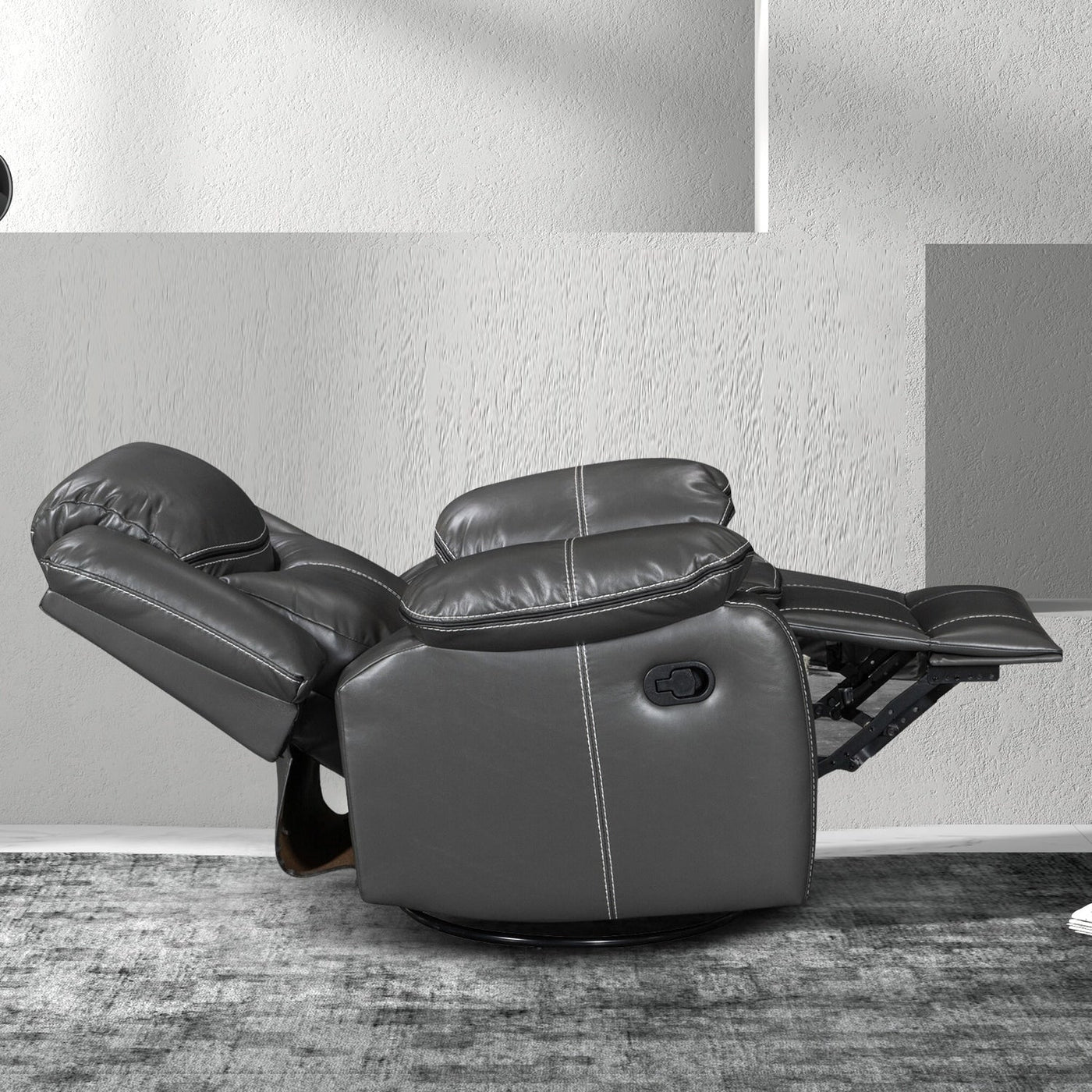 Fauteuil inclinable chauffant et massant en cuir durable à siège large