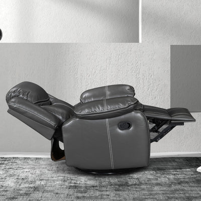 Fauteuil inclinable chauffant et massant en cuir durable à siège large