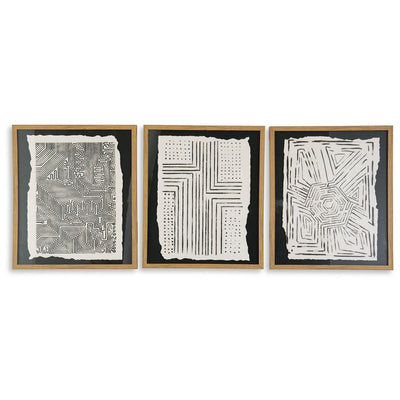 Décoration murale Wonderstow noir/beige, lot de 3