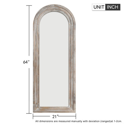 Miroir mural en bois de style échelle - 64 x 21 cm