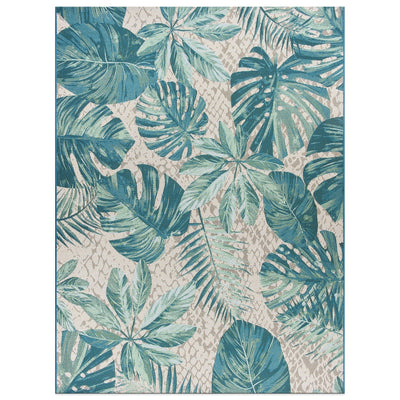 Tapis d'intérieur/extérieur contemporain à motif floral tropical de la World Rug Gallery