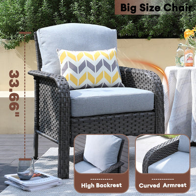 Ensemble de conversation de 4 pièces pour patio extérieur XIZZI avec table