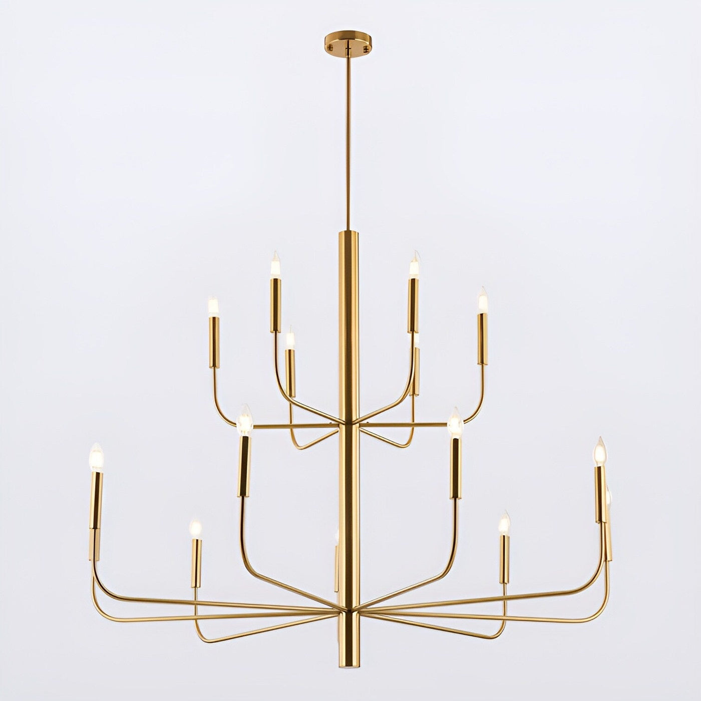 Lustre chandelier minimaliste à 15 lumières, 2 niveaux, design ancien - 48