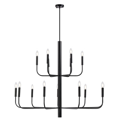 Lustre chandelier minimaliste à 15 lumières, 2 niveaux, design ancien - 48