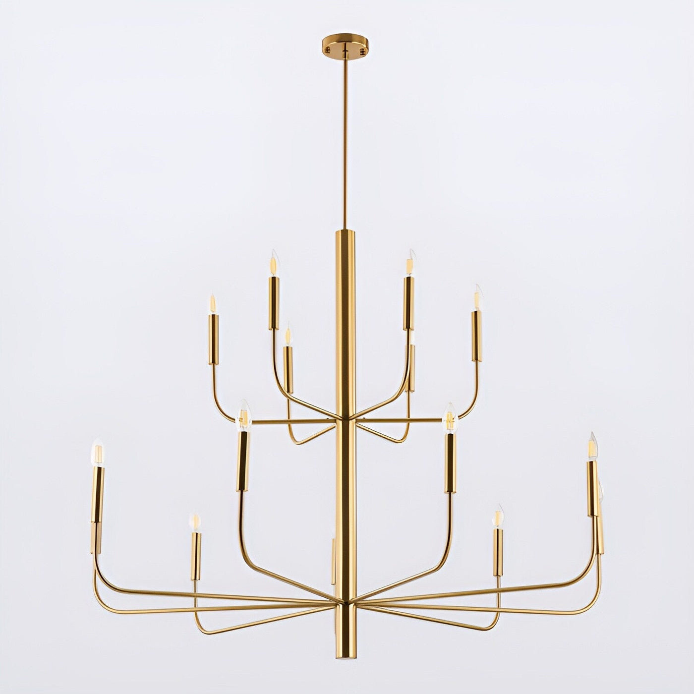 Lustre chandelier minimaliste à 15 lumières, 2 niveaux, design ancien - 48
