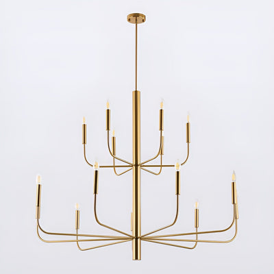 Lustre chandelier minimaliste à 15 lumières, 2 niveaux, design ancien - 48